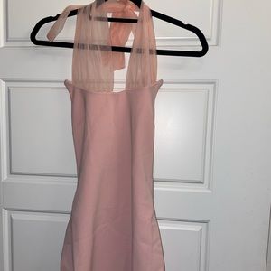 Short pink halter dress